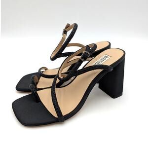 Badgley Mischka Collection Dalilah Toe Loop Sandals Womens Black Size US7 EU37.5
